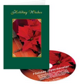 Poinsettia Holiday Wishes Greeting Card with Matching CD